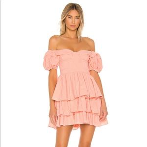 Safia Mini Dress in Peach - revolve